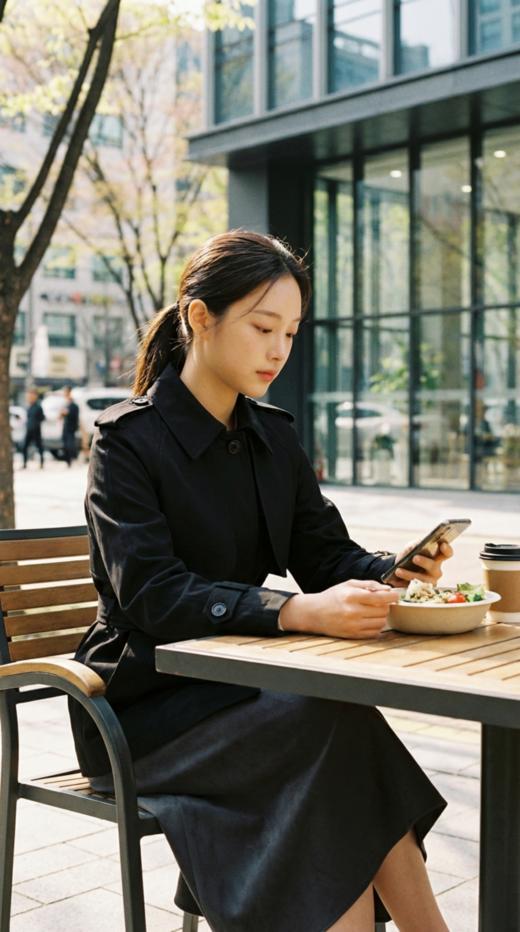 极简翻领双搭片短风衣（附腰带） 商品图3