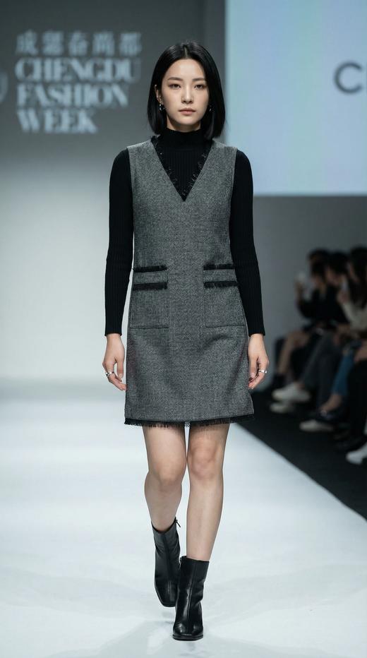 LIN HN 深V领马甲裙 商品图6