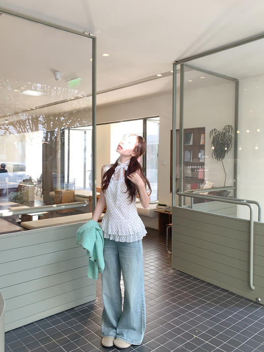 <曾小咸推荐>3.13现货秒杀 ！微信超特价！韩系波点花边吊带背心 日常149.99 立减90 秒杀59.99！！ 商品图5