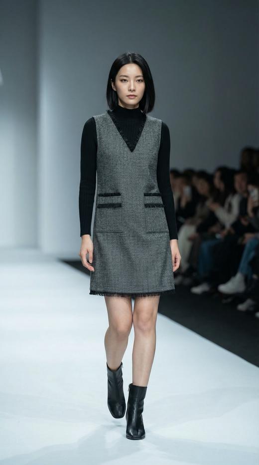 LIN HN 深V领马甲裙 商品图1