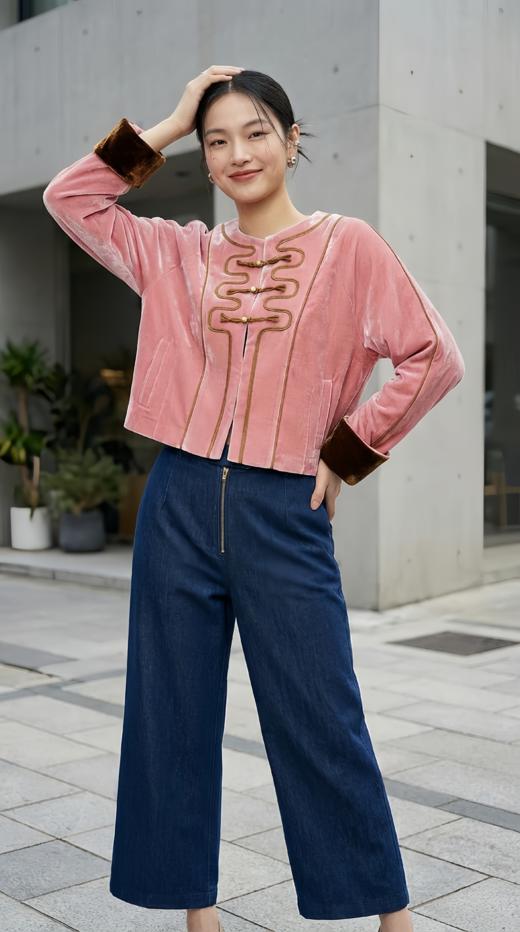 后单大包高腰迹线直筒裤 商品图1