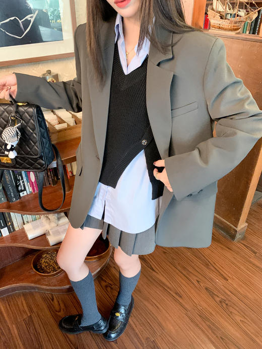 【129元任选2件】现货！韩系学院风v领针织马甲 商品图7