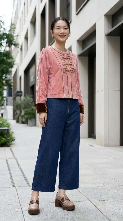 后单大包高腰迹线直筒裤 商品图3