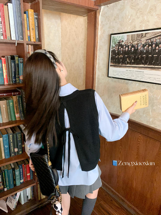 【129元任选2件】现货！韩系学院风v领针织马甲 商品图10