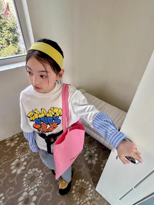 ✨明星同款mini版爱豆炸街款‼️亲子出街回头率爆表！【吉米故事▪mini版爱豆同款假两件亲子T恤】 谁懂啊！刷到宋雨琦舞台上这件假两件T，1~秒穿出层次感的叠穿宝藏 商品图2