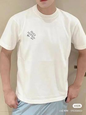 马户牌情侣款别针刺绣短袖T恤