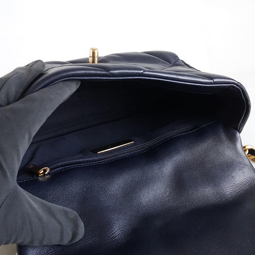 【95新】CHANEL香奈儿19bag系列AS1160 B04852 NC025小号深蓝色19bag链条包单肩包女士090326AK06 商品图8