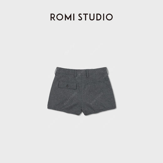 ROMI STUDIO羊毛混纺卷边铝丝造型感低腰花苞三分短裤RWCSXG7366 商品图1