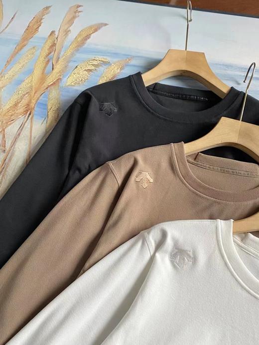 F031250新品多色户外休闲速干运动德绒微拉绒圆领男女同款长袖T恤 商品图2