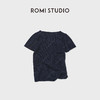 ROMI STUDIO“体感轻盈”羊绒羊毛卷边圆领套头短袖毛衫RWDSST1821 商品缩略图1