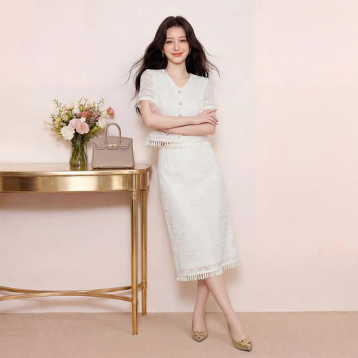 奢姿大码女装2026夏季胖妹妹时尚流苏蕾丝两件套气质精致减龄套装9962954500 商品图2