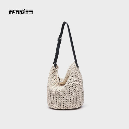 和诚行2026春季新款编织包镂空菜篮子水桶包托特包大容量百搭腋下包单肩包4420198 商品图4