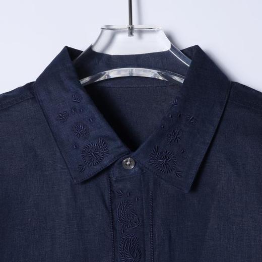 SDSA男装2026新款高贵轻奢新中式刺绣花卉设计长袖衬衫百搭衬衣 商品图1