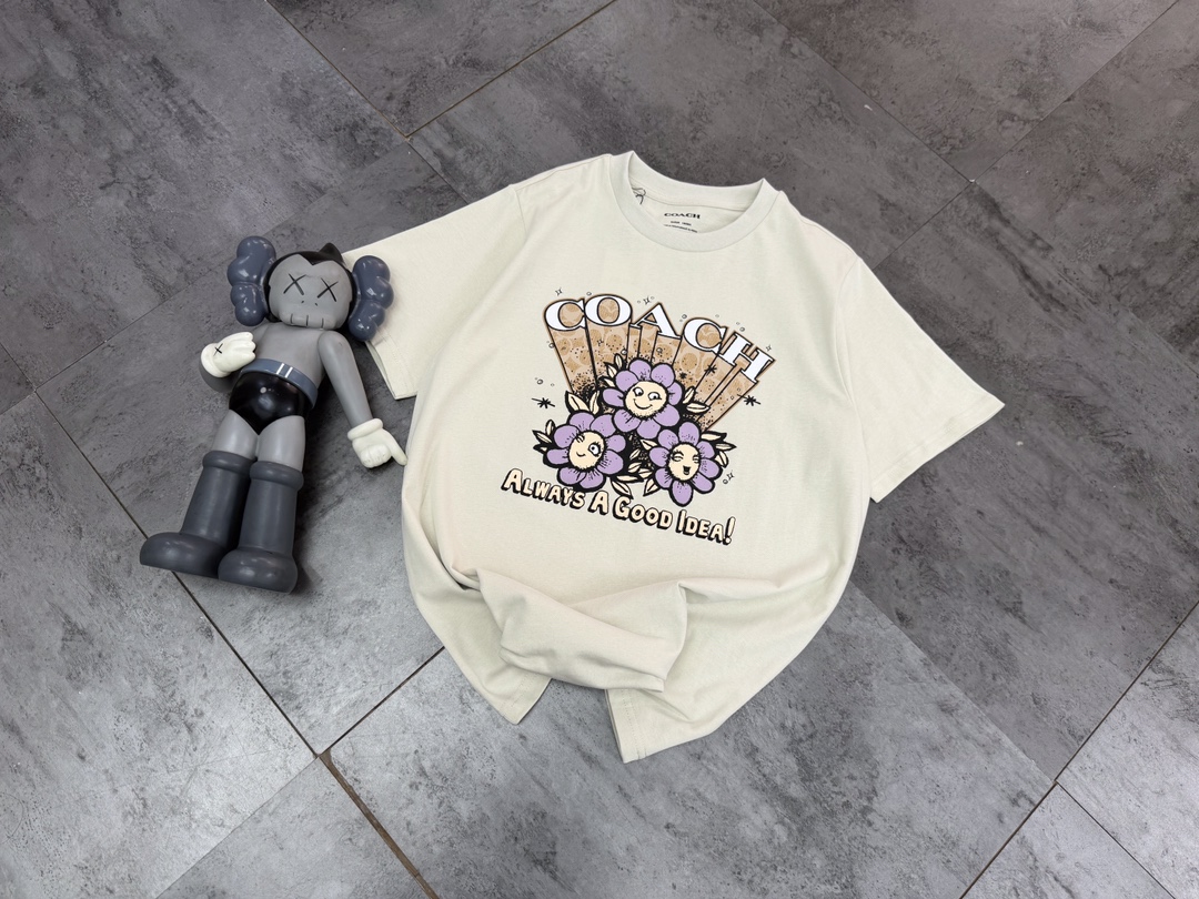 原单，蔻驰专PLAY DAISY图案情侣款短袖