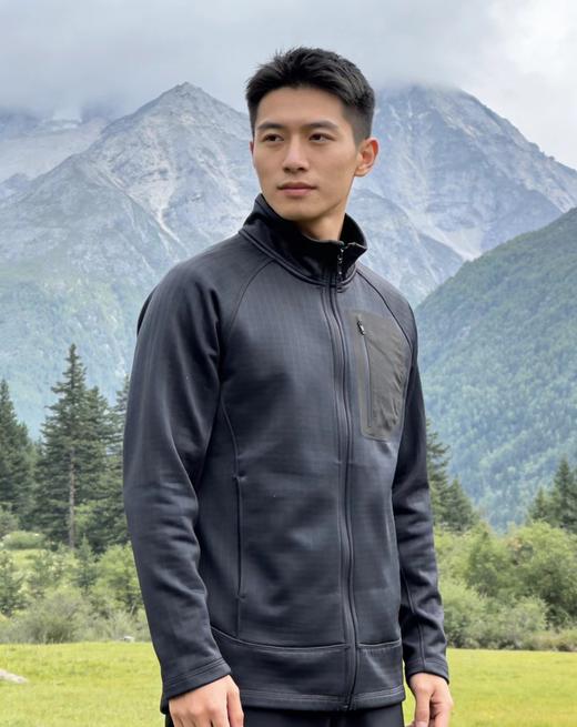 F031265户外柔软舒适抓绒衣运动立领拉链防风保暖层外套 商品图11