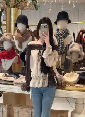 【门店同款】ENJOY春季“序光之旅”雾感佩斯利拼接上衣 169605179