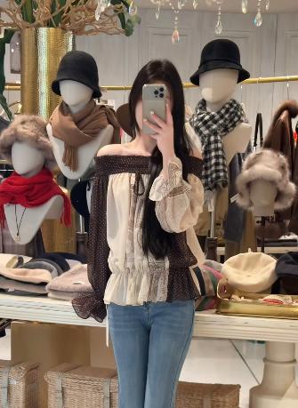 【门店同款】ENJOY春季“序光之旅”雾感佩斯利拼接上衣 169605179 商品图0