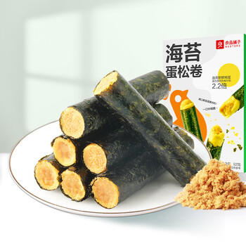 良品铺子海苔蛋松卷92g非油炸肉松海苔卷儿童零食海苔脆休闲小吃 /休闲食品 /海味零食 /海苔 商品图0