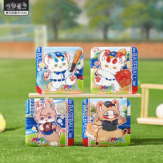 《非人哉官方店》有兽焉棒球系列马口铁徽章盲盒幻彩白葱动漫吧唧胸针 商品图2