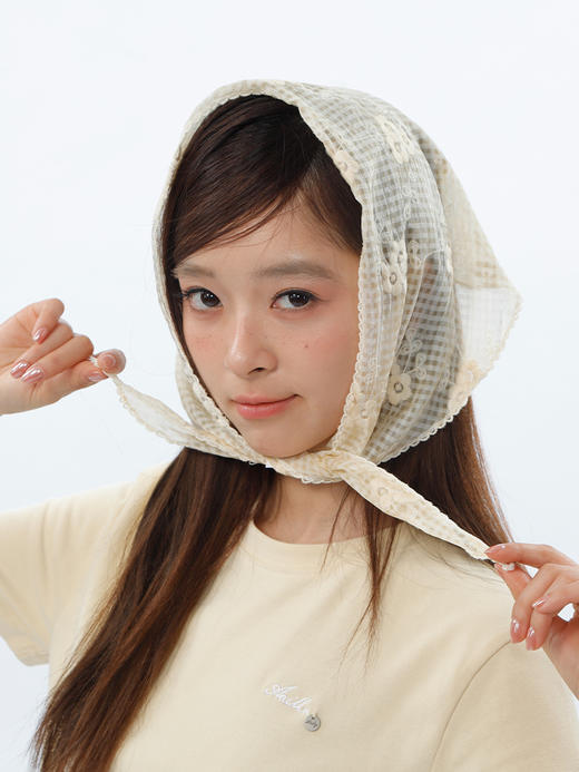 蕾丝格纹三角巾丝巾-纪念日百货门店同款169698598 商品图5