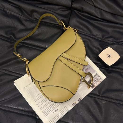 Dior Saddle box牛皮 芥末黄 马鞍包 商品图0