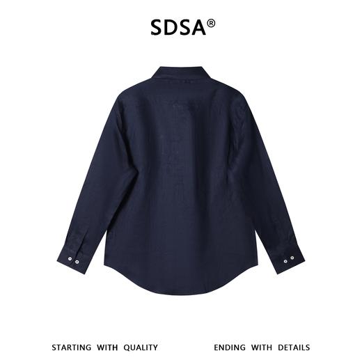 SDSA男装2026新款高贵轻奢极简风纯色亚麻长袖衬衫百搭时尚衬衣 商品图4