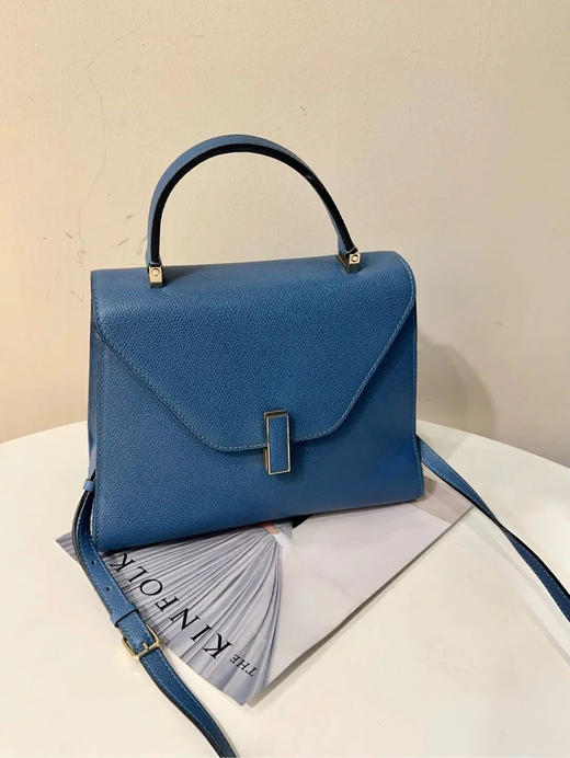 Valextra Iside 蓝色 十字纹牛皮 手提 斜挎包 商品图0