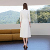 IWY/春季七分袖双排扣连衣裙女中长款米白色高级感正式场合裙子Q1515 商品缩略图4