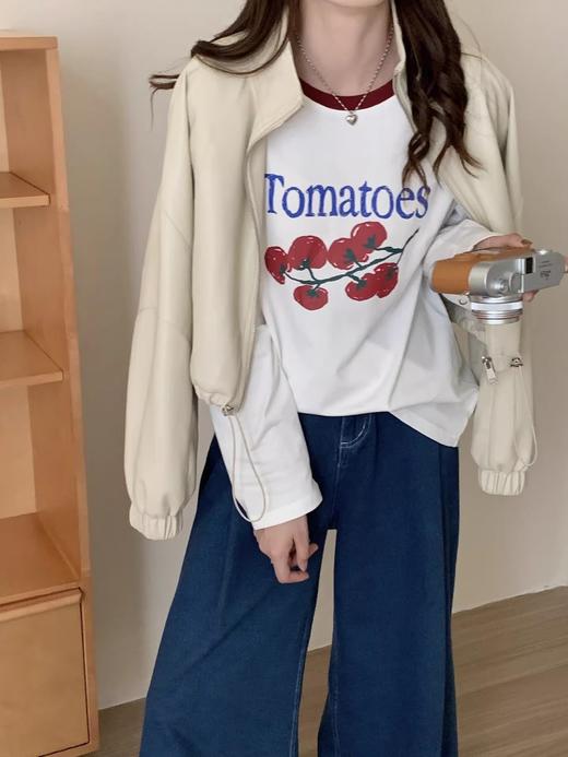 韩系松弛感・🍅小番茄印花长袖T恤 商品图6