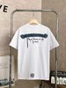 F031202春夏新款男女同款水洗磨破工艺 logo牛仔贴布刺绣短袖T恤 商品缩略图5