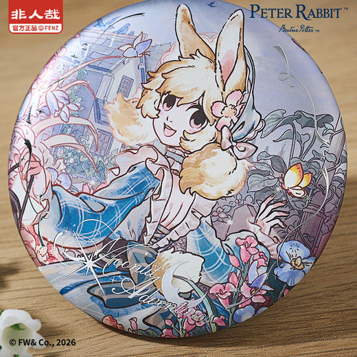 《非人哉官方店》比得兔联名月下篱歌系列马口铁徽章套装烫浮雕小玉吧唧 商品图1