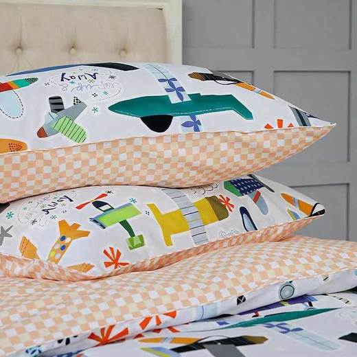 【代发】80支 奥帕卡 星梦奇缘 航空印迹 云朵里的花园 马克罗德森林 动物王国 蓝铂儿童四件套纯棉（尺寸为被罩尺寸） 商品图4