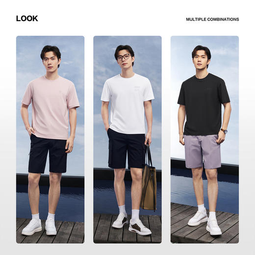 【柒先生系列】柒牌男装2026夏季宽松圆领凉感透气新疆棉短袖T恤 130T71480 商品图2