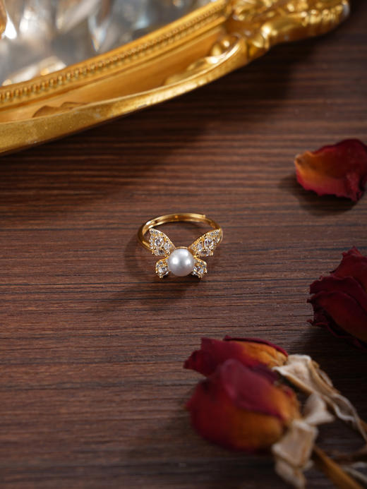 子佩集【绚烂重生】银S925珍珠惜王妃戒指【R2122】双色蝴蝶2602 商品图8