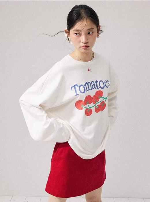 韩系松弛感・🍅小番茄印花长袖T恤 商品图2