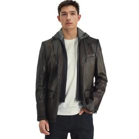 【直发】圣大保罗半植鞣绵羊皮柔和丰满可脱帽西装皮夹克PW23WJ735M