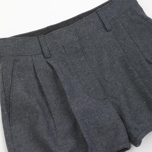 ROMI STUDIO羊毛混纺卷边铝丝造型感低腰花苞三分短裤RWCSXG7366 商品图2