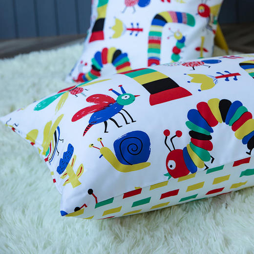 【代发】80s纯棉儿童花色款 蓝铂四件套春夏款儿童全棉床上用品（尺寸为被罩尺寸） 商品图4