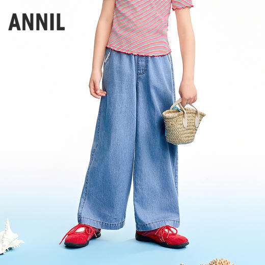 【实体店同款】女童全腰牛仔裤夏季新款安奈儿童装AG626220 商品图0