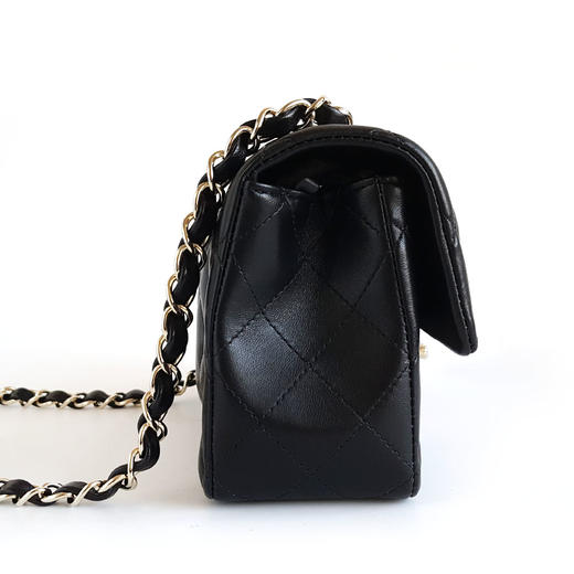 【全新】CHANEL香奈儿CF系列A69900 Y04059 94305黑色淡金扣大迷你mini羊皮CF链条包单肩包女士090326TJ26 商品图3