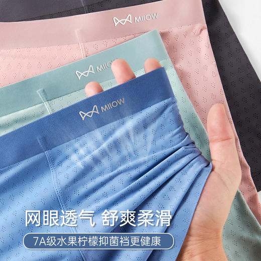自营（泰利嘉）- 男士7A级柠檬抑菌档冰丝锦纶内裤3条盒装 商品图6