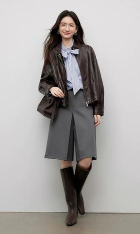 金属丝PU蛋白皮外套 C129265