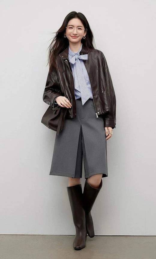 金属丝PU蛋白皮外套 C129265 商品图0