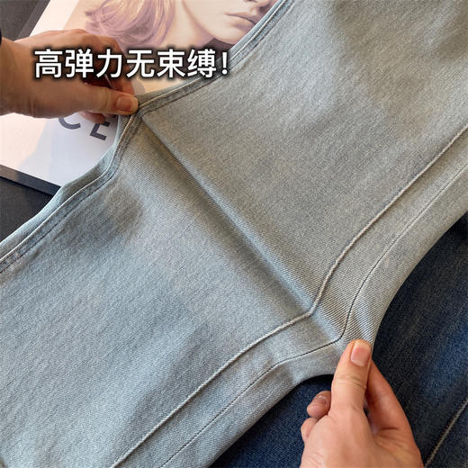 【春日蓝调】有腔调！很显腿长！2026莱赛尔显瘦垂顺超柔直筒拖地裤宽边牛仔阔腿裤女款！ 商品图1