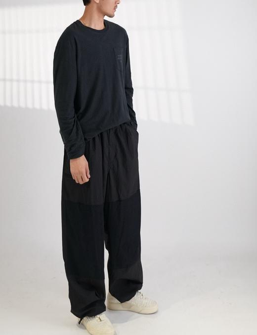 男款拼接褶皱休闲长裤he 商品图3