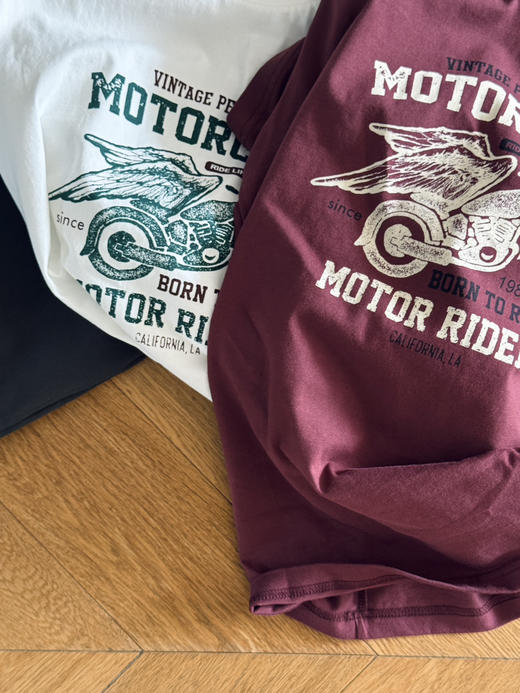 26春夏--男士摩托车印花棉质短袖男T【包邮+三天无理由退换】 商品图5