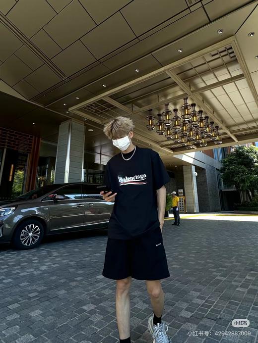 F031242新款模糊喷洒可乐印花休闲圆领宽松男女同款短袖T恤 商品图6