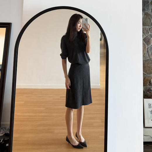 ROMI STUDIOMORO山羊绒绵羊毛半袖高领灰色针织套头衫 RWDSST1792 商品图0