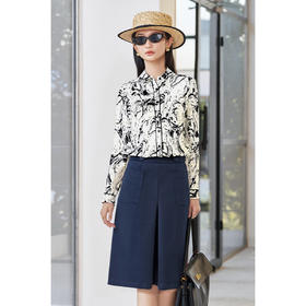 剩M 印花衬衫+通勤半身裙套装5Z25CG5068