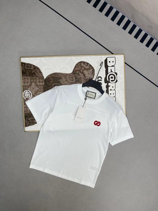 F031245徽标刺绣定织定染logo圆领情侣后背织带短袖T恤 商品图8